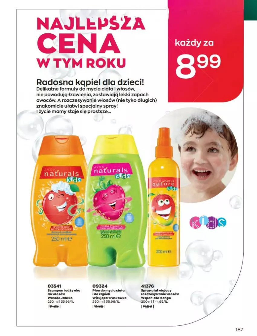 Gazetka promocyjna Avon - Katalog Avon 9/2022 kampania wrzesień - ważna 01.09 do 30.09.2022 - strona 187 - produkty: Dzieci, Mango, Odżywka, Płyn do mycia, Szampon