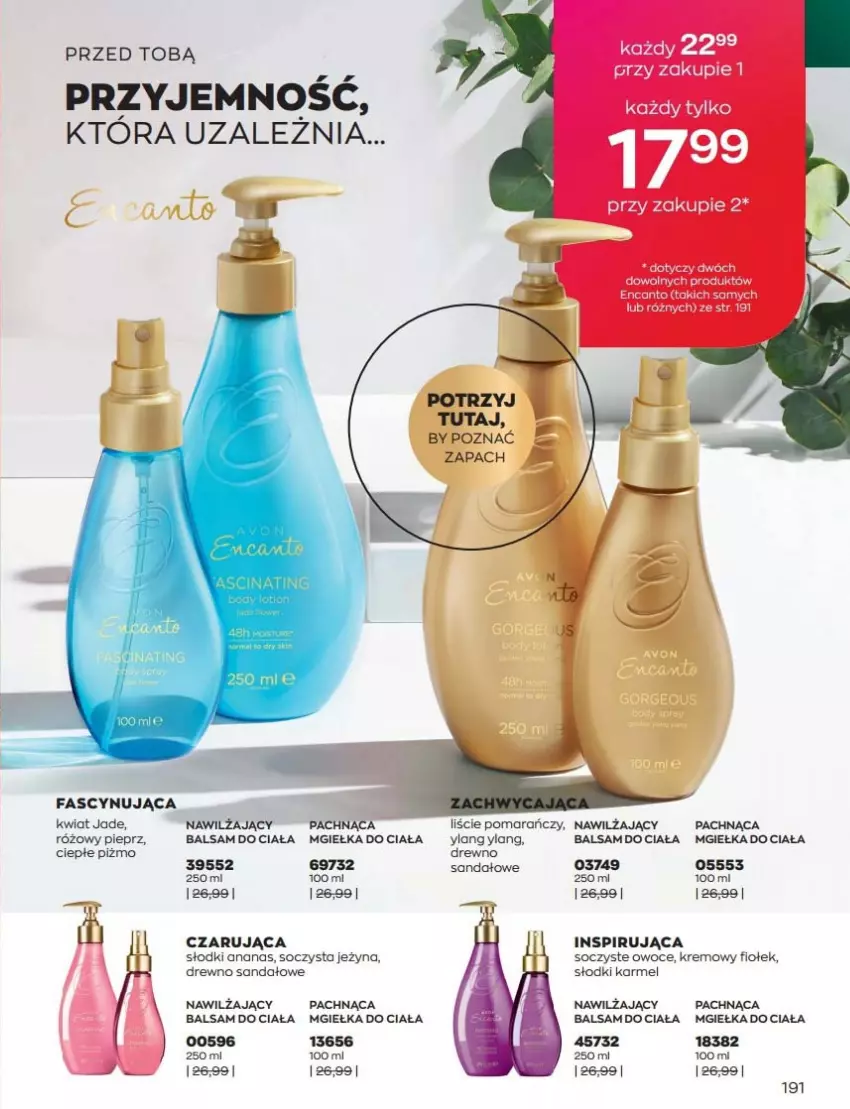 Gazetka promocyjna Avon - Katalog Avon 9/2022 kampania wrzesień - ważna 01.09 do 30.09.2022 - strona 191 - produkty: Ananas, Balsam do ciała, Fa, LG, Owoce, Pieprz, Sandał