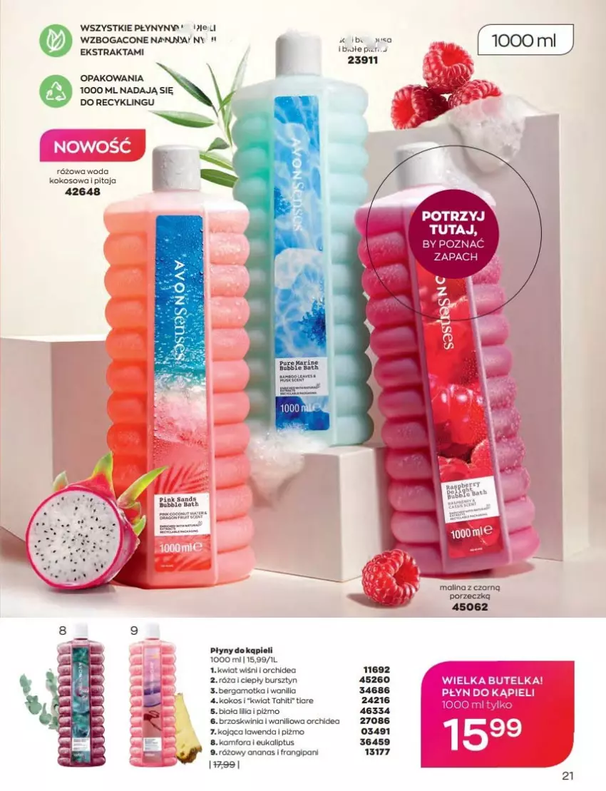 Gazetka promocyjna Avon - Katalog Avon 9/2022 kampania wrzesień - ważna 01.09 do 30.09.2022 - strona 21 - produkty: Ananas, Bursztyn, Dres, Kokos, Róża, Top, Woda