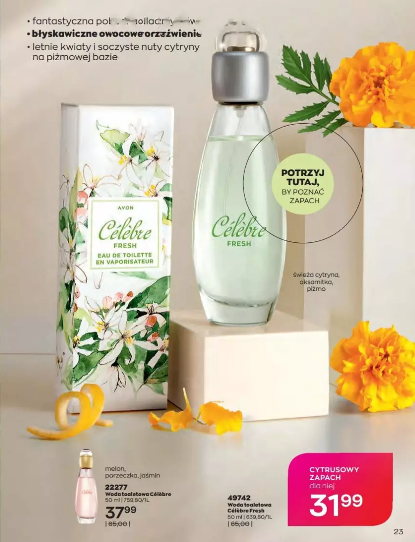 Gazetka promocyjna Avon - Katalog Avon 9/2022 kampania wrzesień - ważna 01.09 do 30.09.2022 - strona 23 - produkty: Chleb, Cytryny, Fa, Fanta, Melon, Nuty, Por, Woda, Woda toaletowa