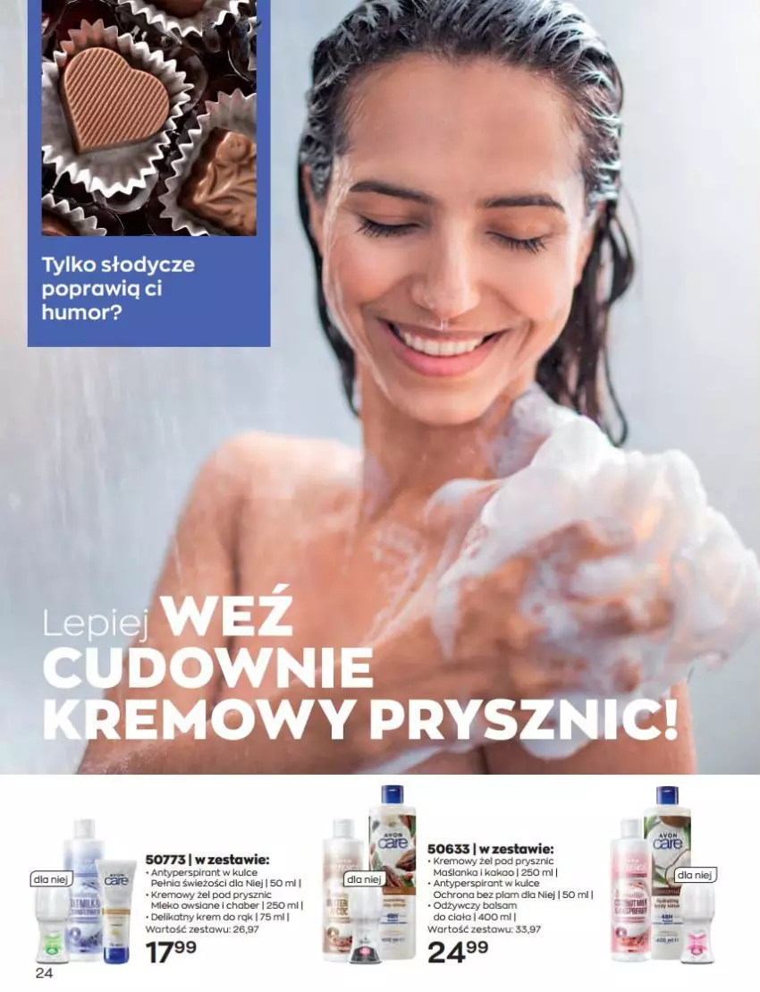 Gazetka promocyjna Avon - Katalog Avon 9/2022 kampania wrzesień - ważna 01.09 do 30.09.2022 - strona 24 - produkty: Antyperspirant, Kakao, Krem do rąk, Maślanka, Mleko, Mleko owsiane