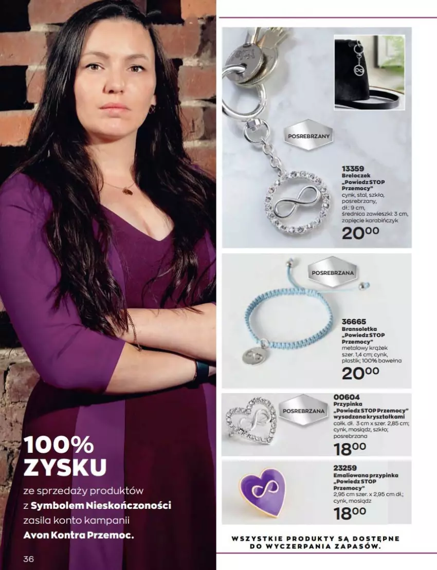 Gazetka promocyjna Avon - Katalog Avon 9/2022 kampania wrzesień - ważna 01.09 do 30.09.2022 - strona 36 - produkty: Bransoletka, Cynk, Fa, Inka, Top