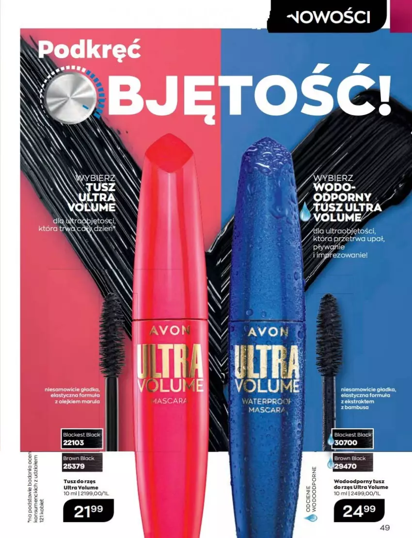 Gazetka promocyjna Avon - Katalog Avon 9/2022 kampania wrzesień - ważna 01.09 do 30.09.2022 - strona 49 - produkty: Fa, Lack, Olej, Por, Tusz