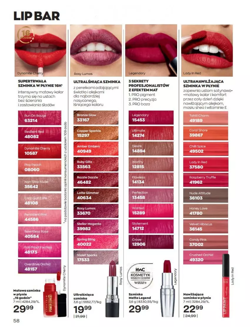 Gazetka promocyjna Avon - Katalog Avon 9/2022 kampania wrzesień - ważna 01.09 do 30.09.2022 - strona 58 - produkty: Inka, Olej, Szminka