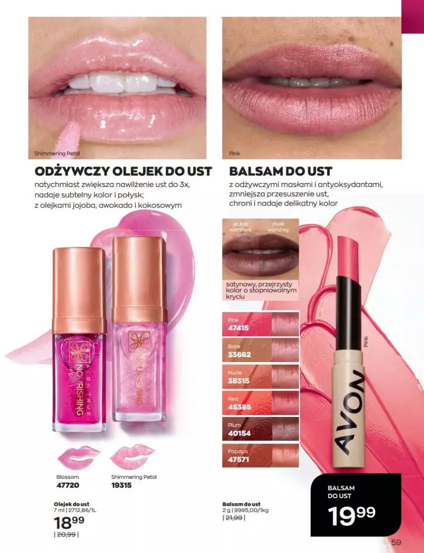 Gazetka promocyjna Avon - Katalog Avon 9/2022 kampania wrzesień - ważna 01.09 do 30.09.2022 - strona 59 - produkty: Balsam do ust, Kokos, Olej, Top