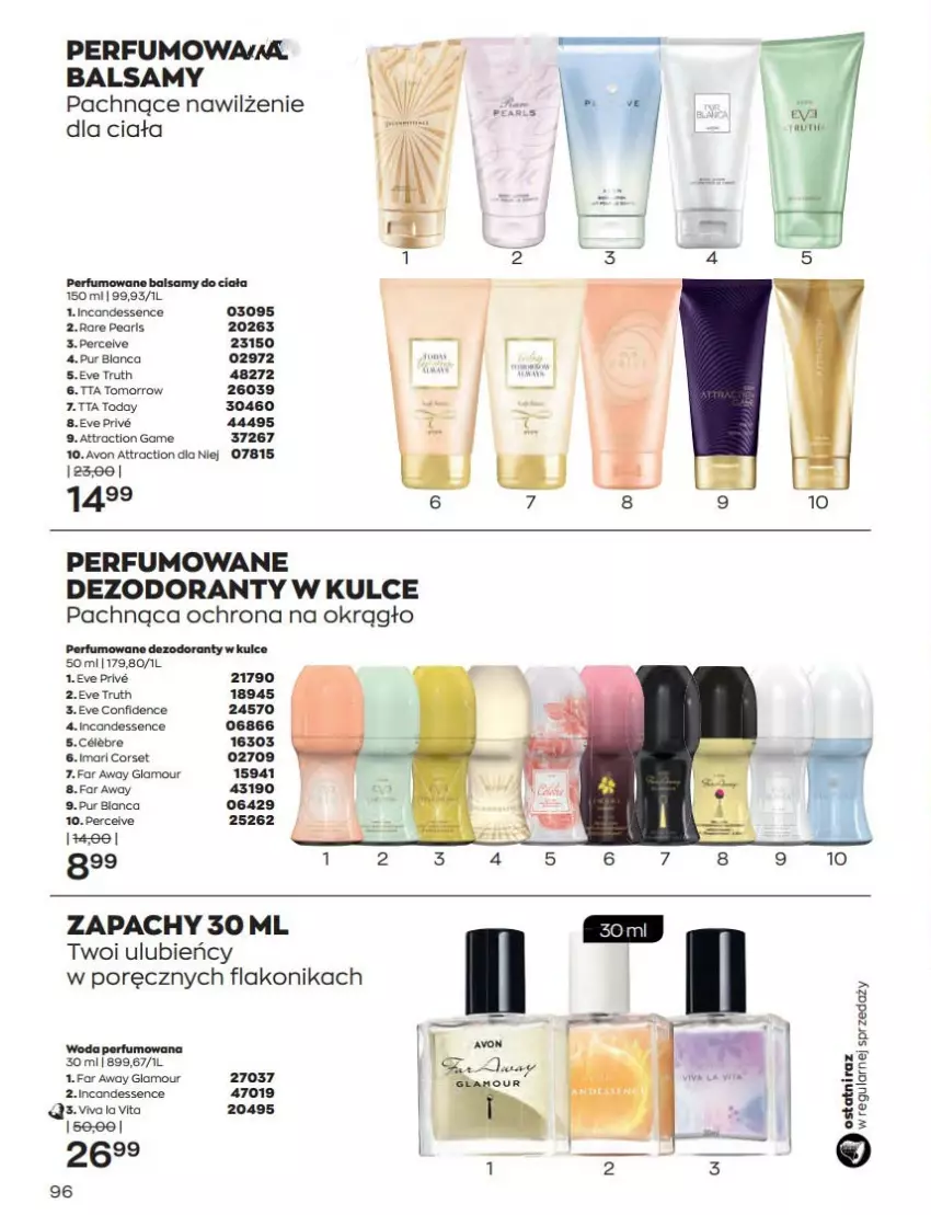 Gazetka promocyjna Avon - Katalog Avon 9/2022 kampania wrzesień - ważna 01.09 do 30.09.2022 - strona 96 - produkty: Dezodorant, Fa, Perfum, Por, Pur, Woda, Woda perfumowana