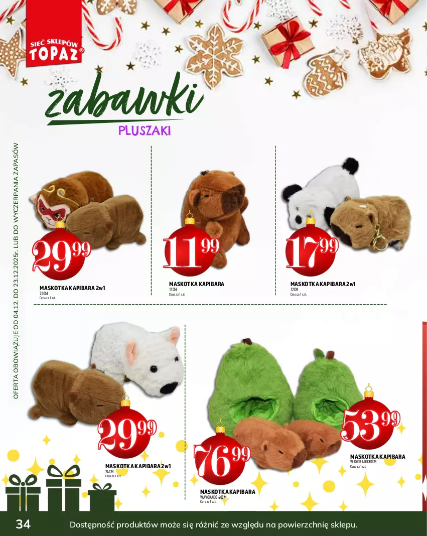 Gazetka promocyjna Topaz - Gazetka - ważna 04.12 do 31.12.2025 - strona 34 - produkty: Pluszak