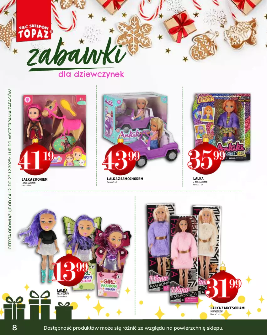 Gazetka promocyjna Topaz - Gazetka - ważna 04.12 do 31.12.2025 - strona 8 - produkty: Lalka