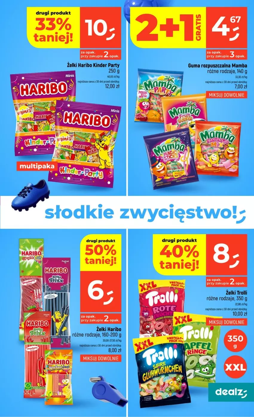 Gazetka promocyjna Dealz - NOWA GAZETKA - ważna 03.06 do 10.06.2026 - strona 15 - produkty: Guma rozpuszczalna, Haribo, Kinder, Mamba