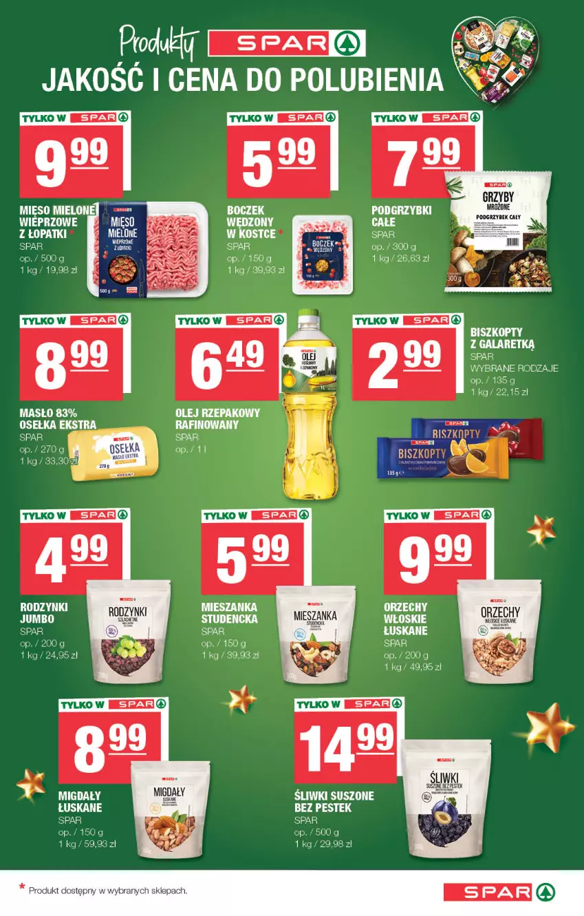 Gazetka promocyjna Spar - Spar - ważna 01.12 do 11.12.2025 - strona 5 - produkty: Biszkopty, Boczek, Gala, Grzyby, LG, Masło, Migdały, Migdały łuskane, Olej, Olej rzepakowy, Podgrzybki, Sok