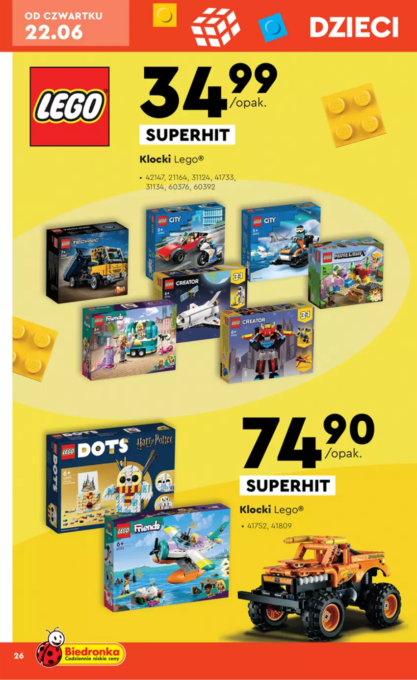 Gazetka promocyjna Biedronka - ważna 19.06 do 01.07.2023 - strona 26 - produkty: Klocki, LEGO