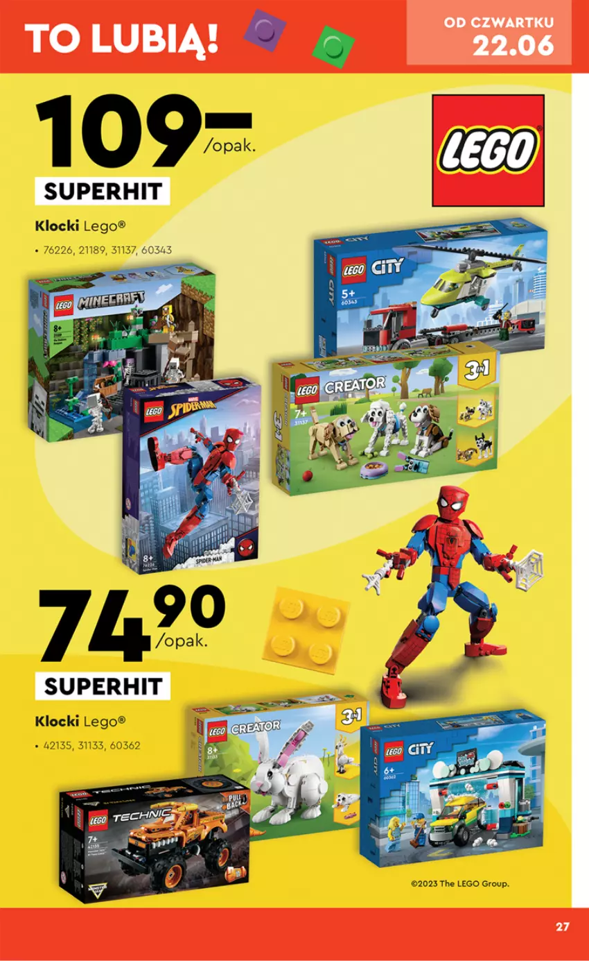 Gazetka promocyjna Biedronka - ważna 19.06 do 01.07.2023 - strona 27 - produkty: Klocki, LEGO