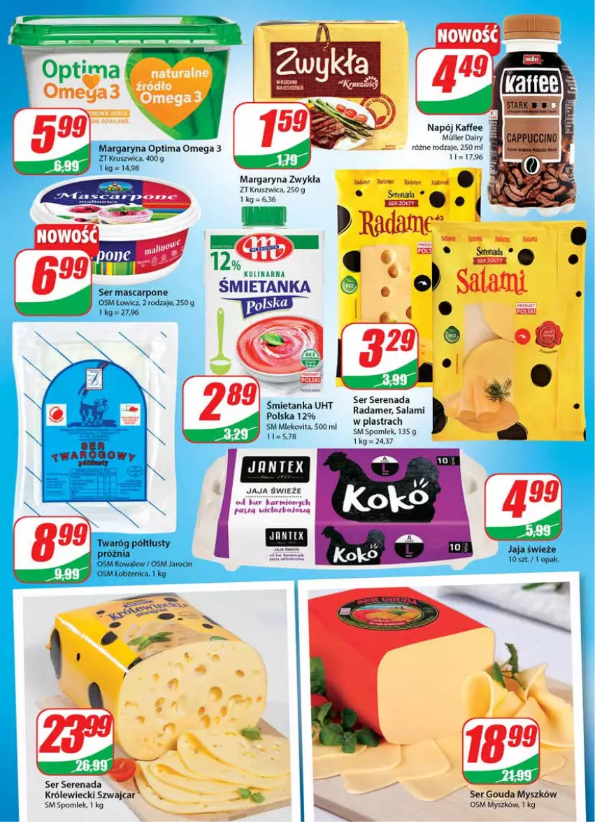 Gazetka promocyjna Dino - Gazetka - ważna 04.08 do 10.08.2021 - strona 14 - produkty: Gouda, Jaja, Karmi, Margaryna, Mascarpone, Mleko, Mlekovita, Mysz, Napój, Optima, Radamer, Salami, Ser, Twaróg, Twaróg półtłusty