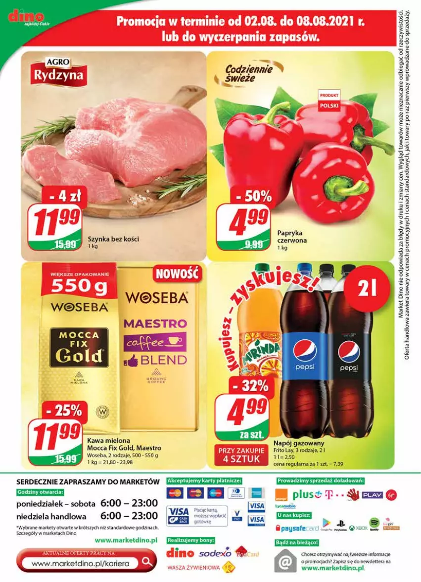 Gazetka promocyjna Dino - Gazetka - ważna 04.08 do 10.08.2021 - strona 24 - produkty: Kawa, Kawa mielona, Mocca Fix Gold, Papryka, Ser, Tera, Woseba