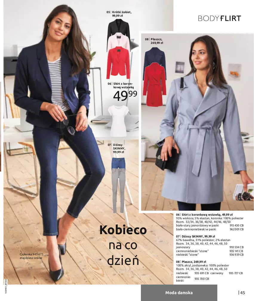 Gazetka promocyjna Bonprix - Nowy rok, nowy look! - ważna 01.01 do 04.07.2021 - strona 47 - produkty: Dżinsy, Moda, Płaszcz, Wełna