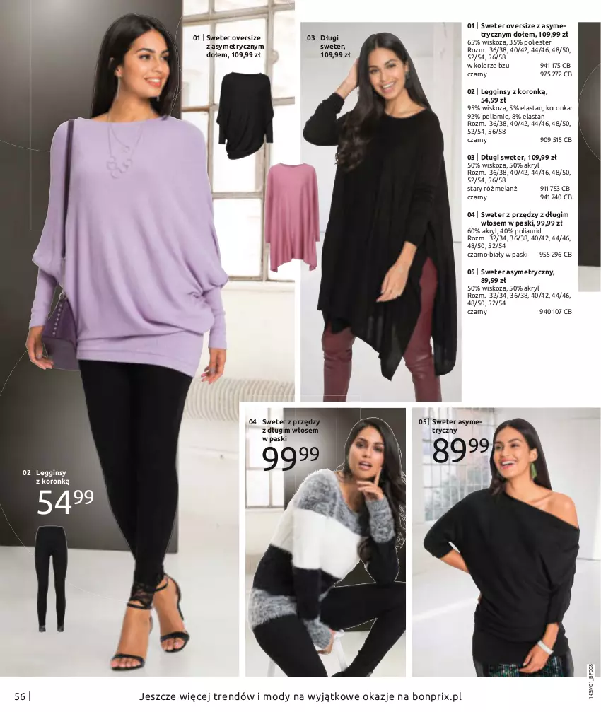 Gazetka promocyjna Bonprix - Nowy rok, nowy look! - ważna 01.01 do 04.07.2021 - strona 58 - produkty: Gin, Legginsy, Sweter