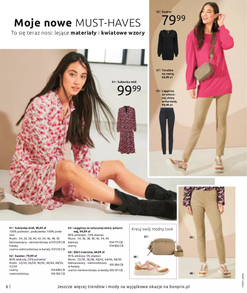 Gazetka promocyjna Bonprix - Nowy rok, nowy look! - ważna 01.01 do 04.07.2021 - strona 8 - produkty: Gin, Legginsy, Mus, Sukienka, Sweter, Tera, Torebka