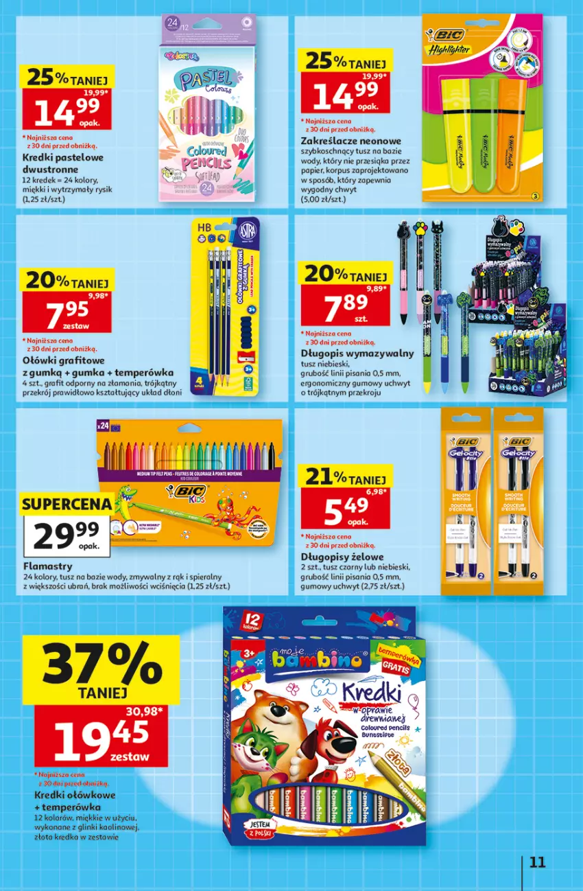 Gazetka promocyjna Auchan - 30 Lat Hipermarket - ważna 10.09 do 16.09.2026 - strona 11 - produkty: Długopis, Flamastry, Gra, Kredka, Papier, Por, Tusz