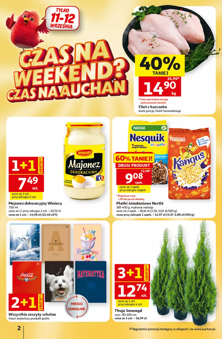 Gazetka promocyjna Auchan - 30 Lat Hipermarket - ważna 10.09 do 16.09.2026 - strona 2 - produkty: Danio, Gra, Kurczak, Majonez, Nesquik, Por, Winiary
