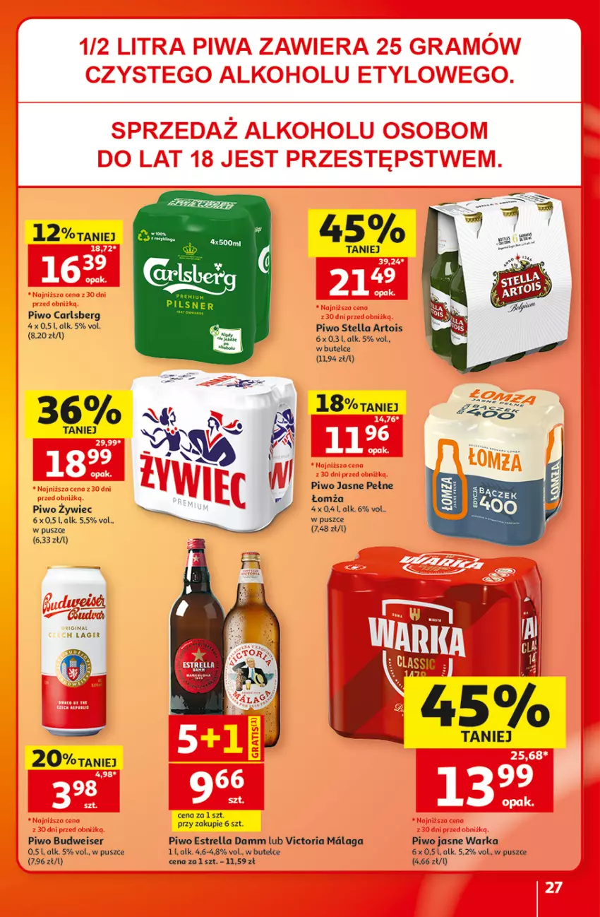 Gazetka promocyjna Auchan - 30 Lat Hipermarket - ważna 10.09 do 16.09.2026 - strona 27 - produkty: Carlsberg, Piwo, Piwo jasne, Ser, Warka
