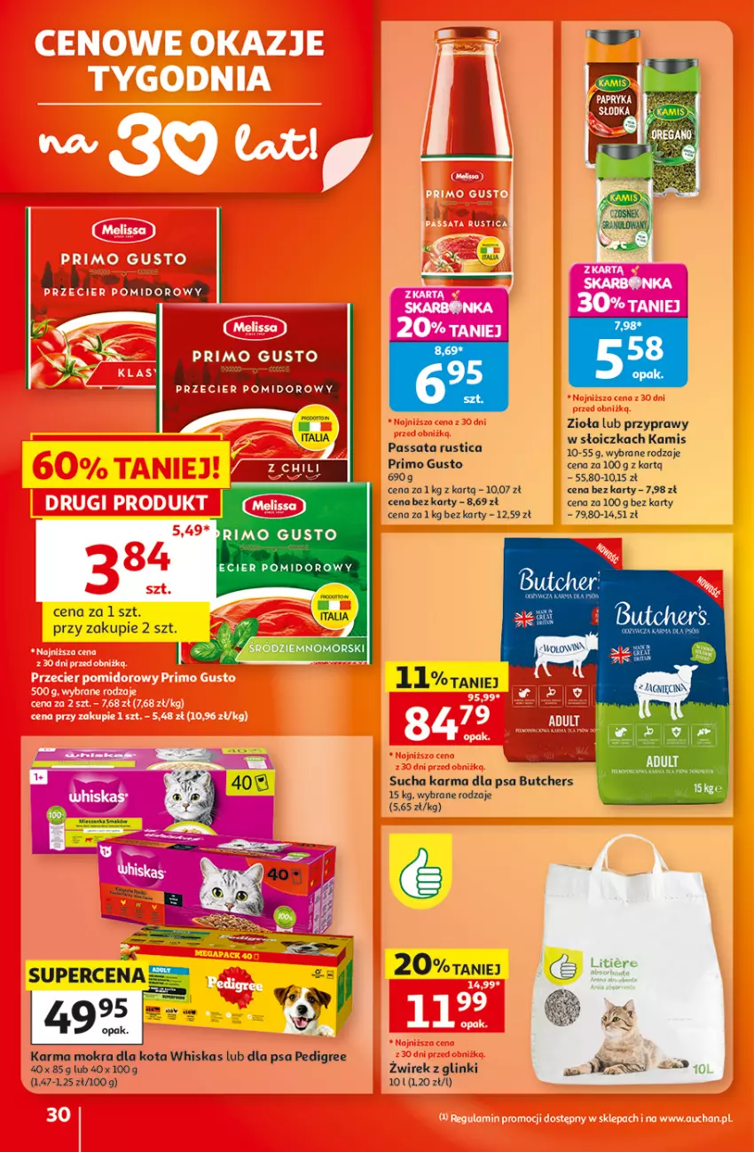 Gazetka promocyjna Auchan - 30 Lat Hipermarket - ważna 10.09 do 16.09.2026 - strona 30 - produkty: Kamis, Pedigree, Przyprawy, Rust, Sucha karma, Whiskas