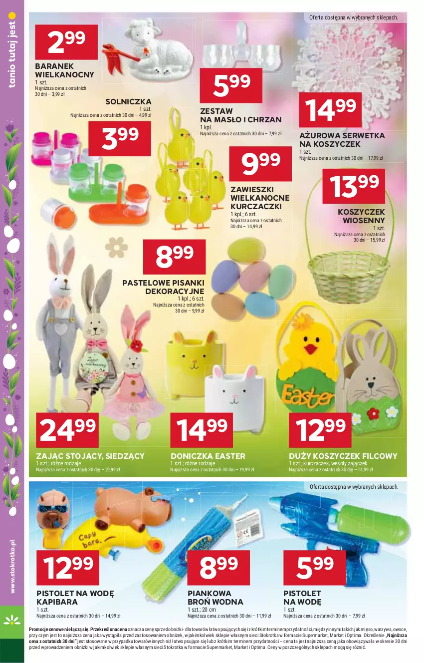 Gazetka promocyjna Stokrotka - Market - ważna 02.04 do 08.04.2026 - strona 35 - produkty: Chrzan, Kosz, Masło, Mięso, Optima, Owoce, Pistolet, Sanki, Ser, Solniczka, Warzywa, Zawieszki