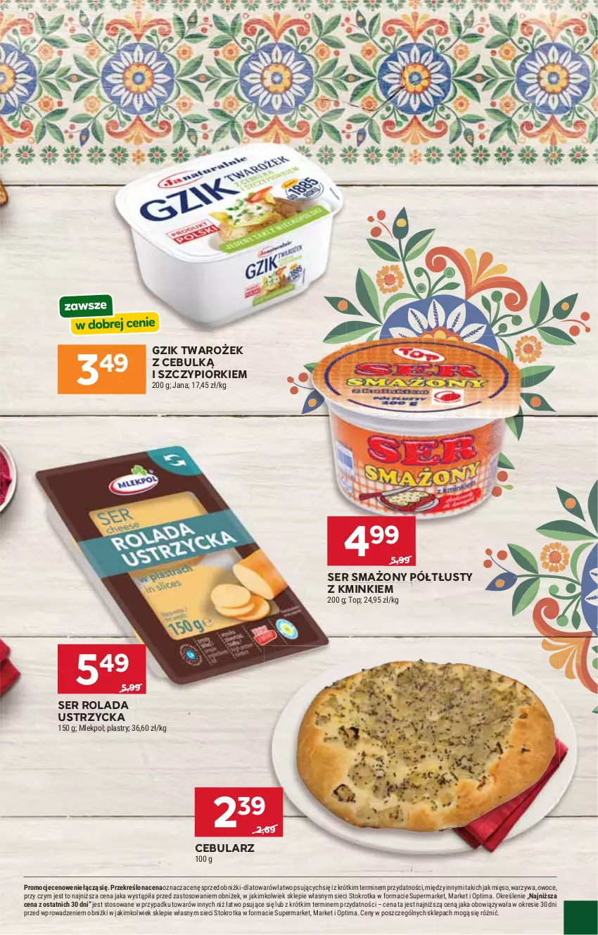 Gazetka promocyjna Stokrotka - Market - ważna 02.04 do 08.04.2026 - strona 37 - produkty: Cebula, Mięso, Optima, Owoce, Rolada, Rolada Ustrzycka, Ser, Top, Warzywa