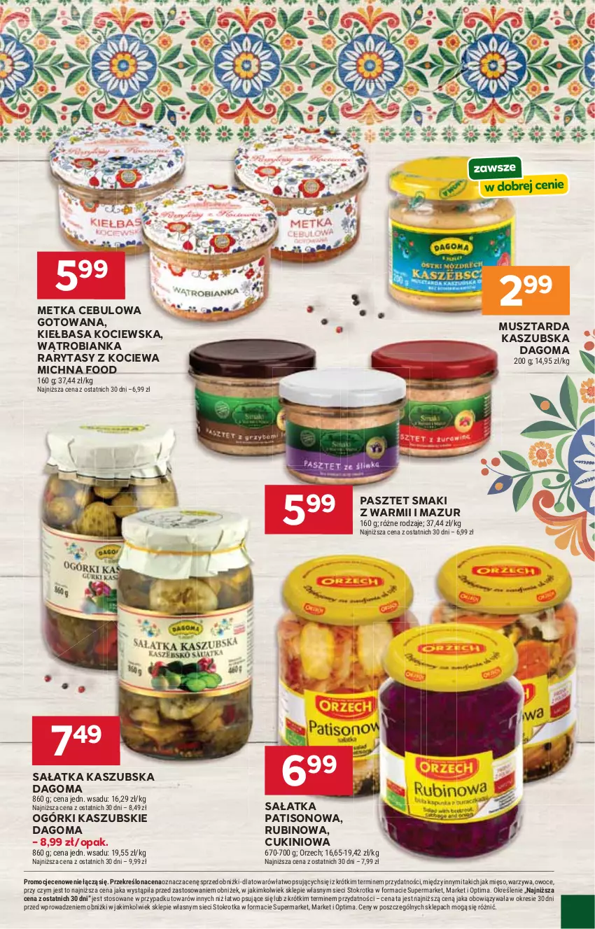 Gazetka promocyjna Stokrotka - Market - ważna 02.04 do 08.04.2026 - strona 41 - produkty: Bianka, Kiełbasa, Koc, Mięso, Mus, Musztarda, Optima, Owoce, Pasztet, Rubin, Sałat, Sałatka, Sałatka patisonowa, Warzywa