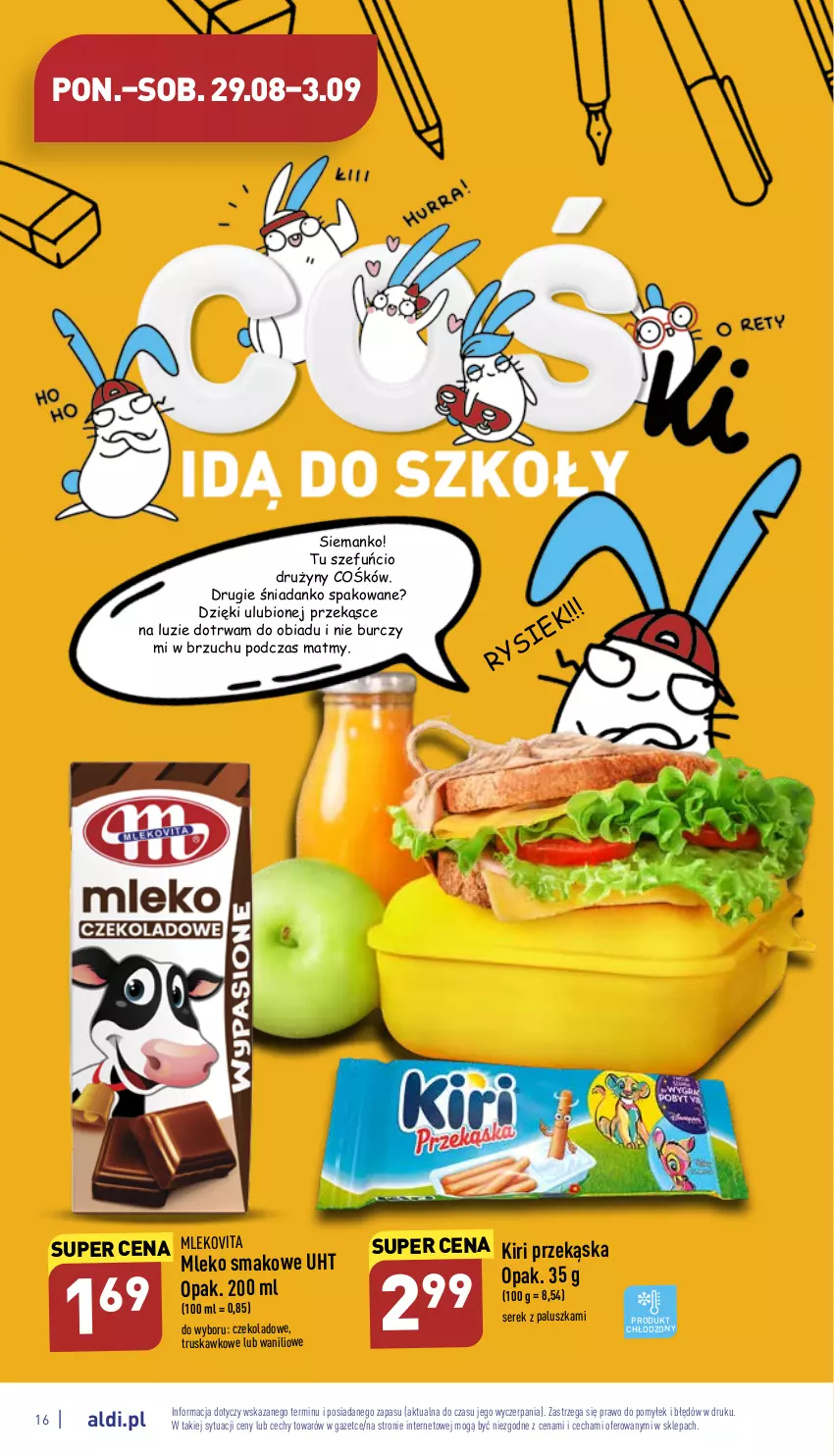 Gazetka promocyjna Aldi - Katalog spożywczy - ważna 29.08 do 03.09.2022 - strona 16 - produkty: Mleko, Mleko smakowe, Mlekovita, Ser, Serek