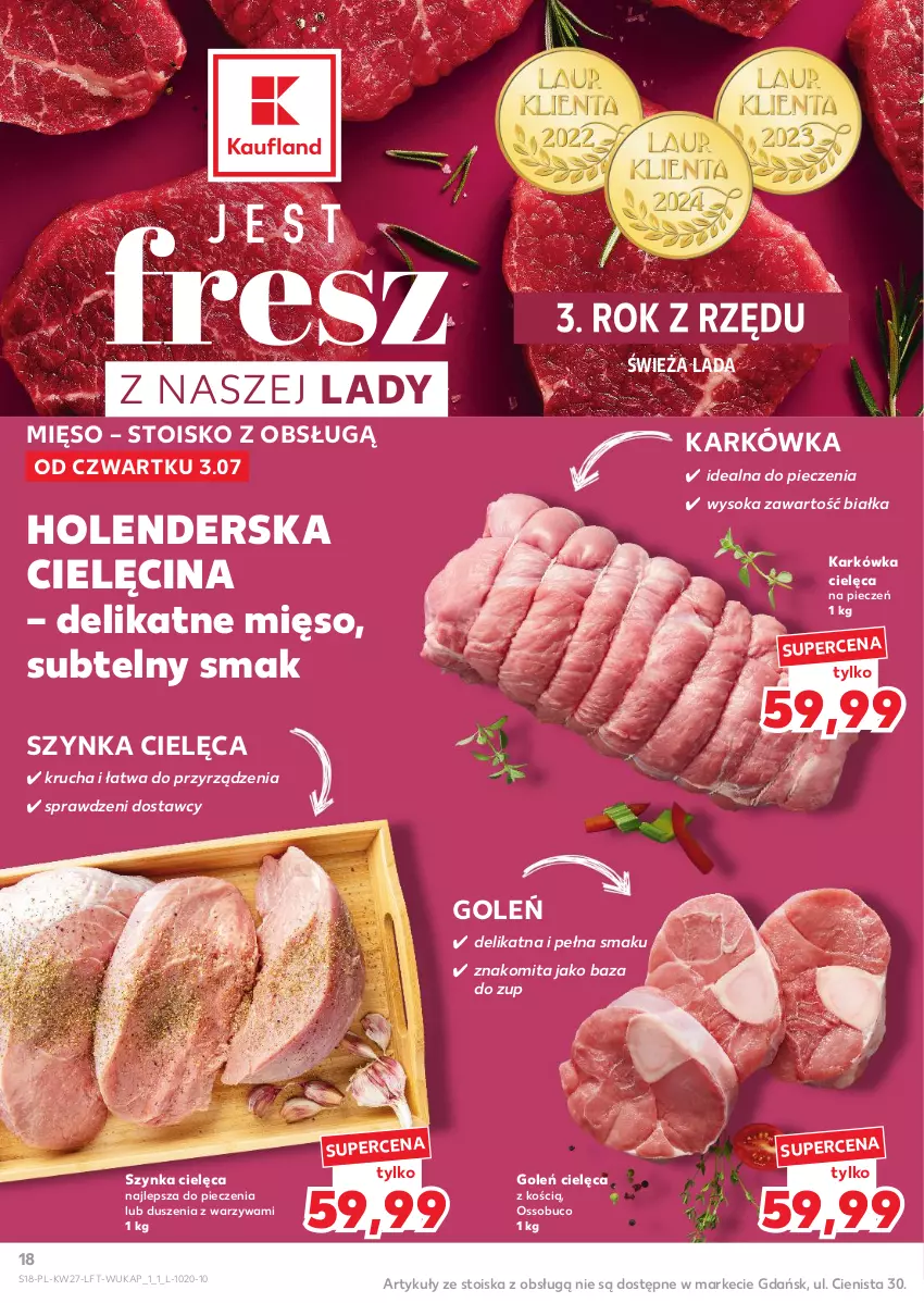 Gazetka promocyjna Kaufland - Gazetka tygodnia - ważna 03.07 do 09.07.2025 - strona 18 - produkty: Mięso, Piec, Sok, Szynka, Warzywa
