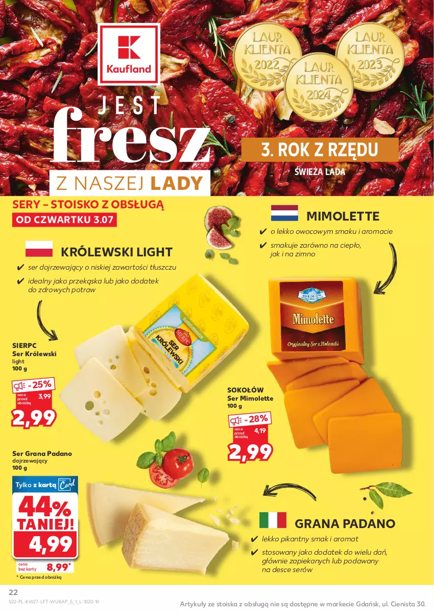 Gazetka promocyjna Kaufland - Gazetka tygodnia - ważna 03.07 do 09.07.2025 - strona 22 - produkty: Gra, Królewski, Mimolette, Ser, Sok, Sokołów