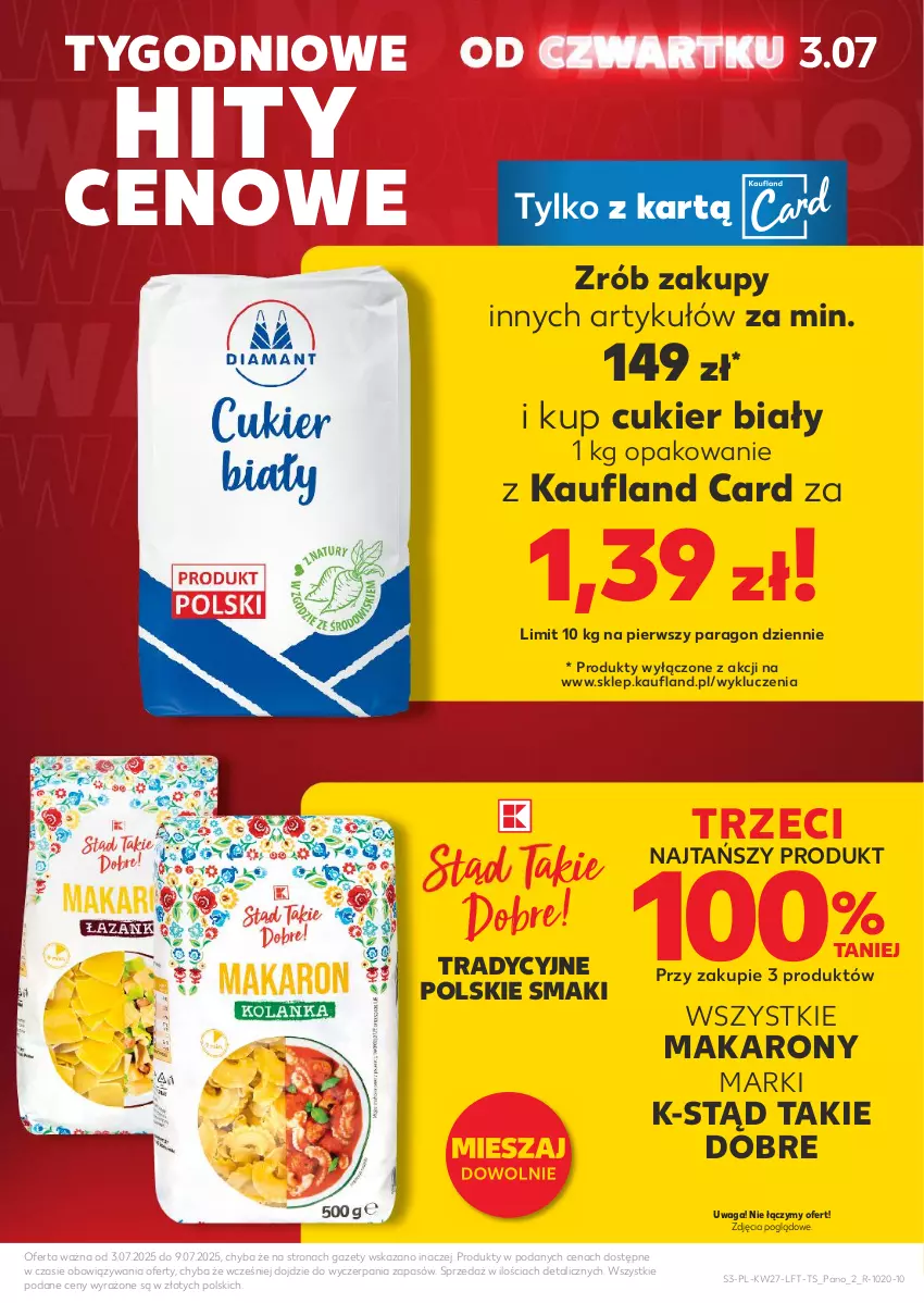Gazetka promocyjna Kaufland - Gazetka tygodnia - ważna 03.07 do 09.07.2025 - strona 3 - produkty: Cukier, Makaron, Waga