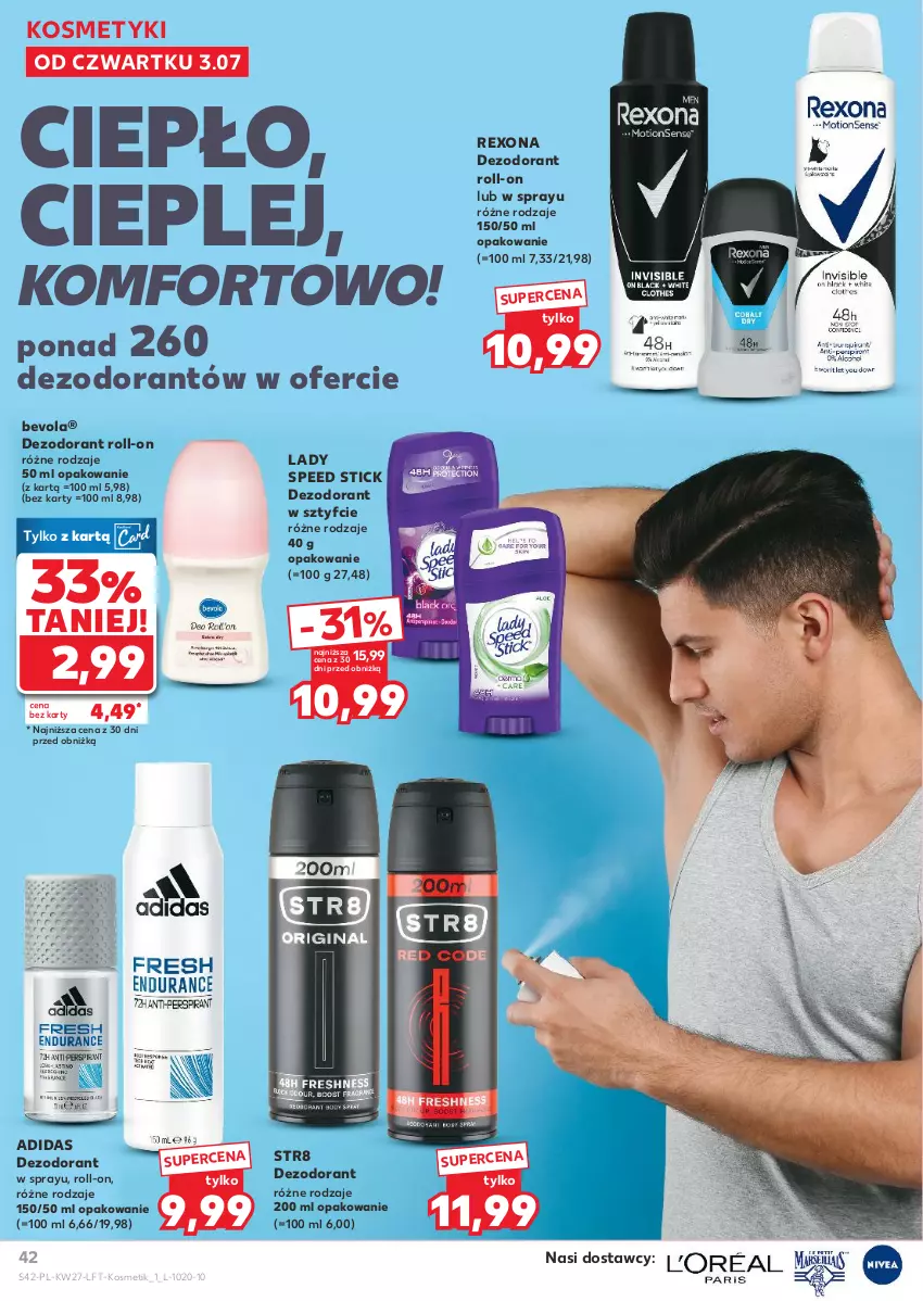 Gazetka promocyjna Kaufland - Gazetka tygodnia - ważna 03.07 do 09.07.2025 - strona 42 - produkty: Adidas, Dezodorant, Lady Speed Stick, Rexona, Str8