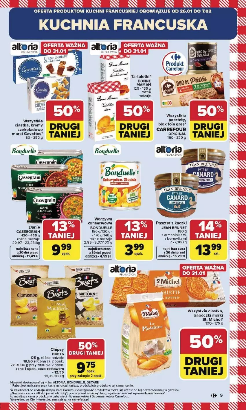 Gazetka promocyjna Carrefour - Gazetka Carrefour, Market od poniedziałku! - ważna 26.01 do 31.01.2026 - strona 11 - produkty: Babeczki, Bonduelle, Chipsy, Ciastka, Fa, Gra, Kuchnia, Pasztet, Ser, Tarta, Tera, Warzywa