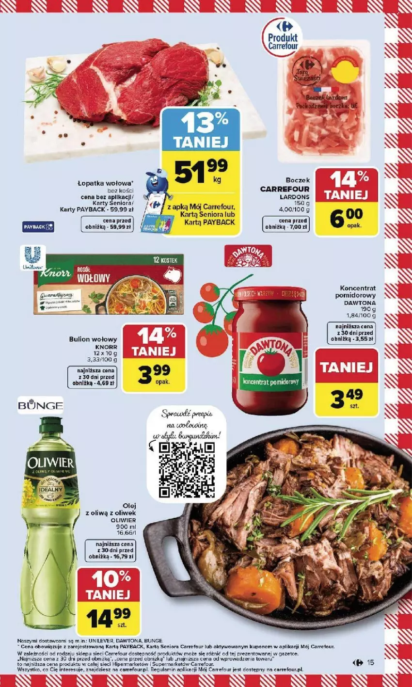 Gazetka promocyjna Carrefour - Gazetka Carrefour, Market od poniedziałku! - ważna 26.01 do 31.01.2026 - strona 17 - produkty: Boczek, Bulion, Dawtona, Knorr, Lion, Olej