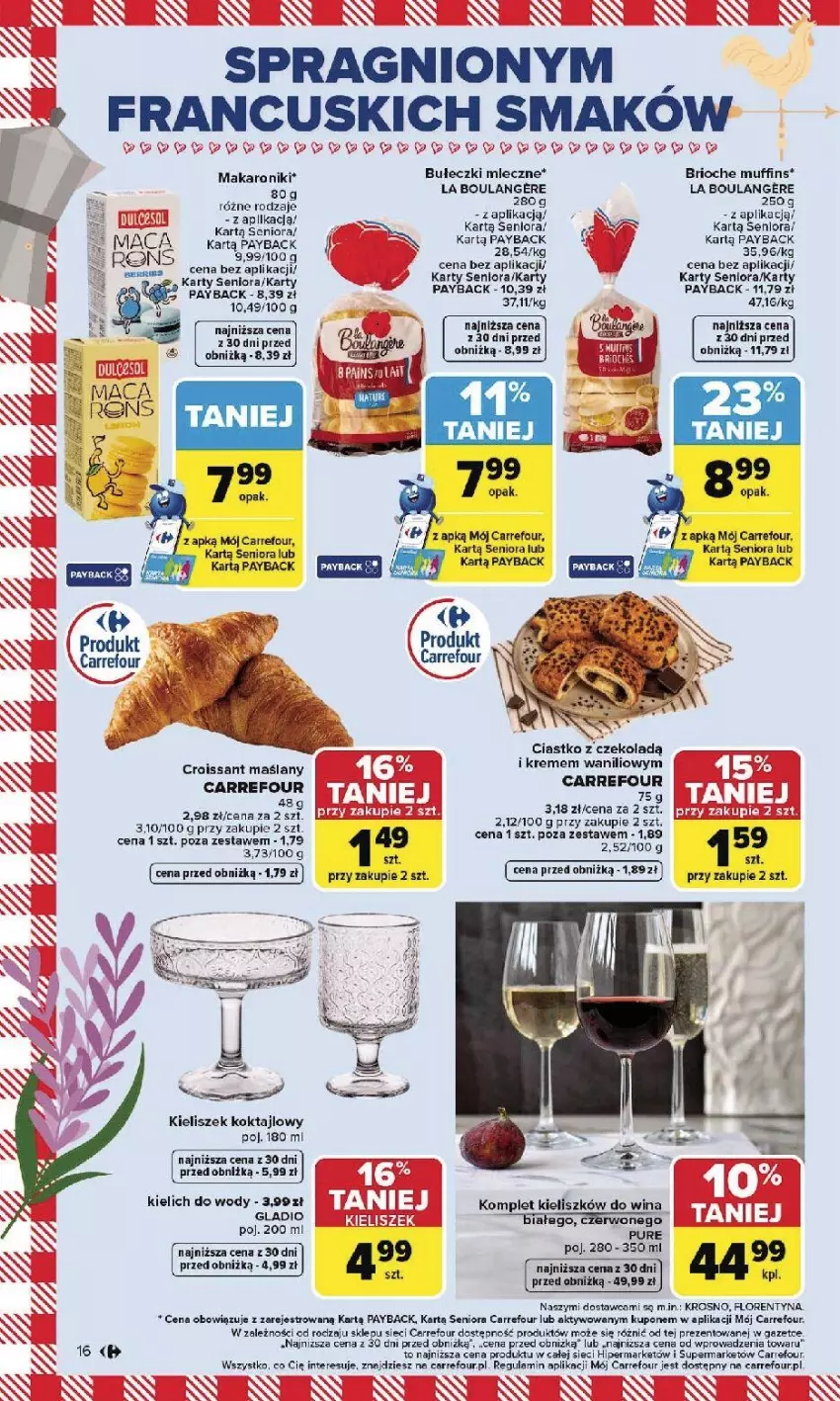 Gazetka promocyjna Carrefour - Gazetka Carrefour, Market od poniedziałku! - ważna 26.01 do 31.01.2026 - strona 18 - produkty: Bułeczki, Bułeczki mleczne, Ciastka, Croissant, Kieliszek, Makaron, Pur, Ryba, Yope
