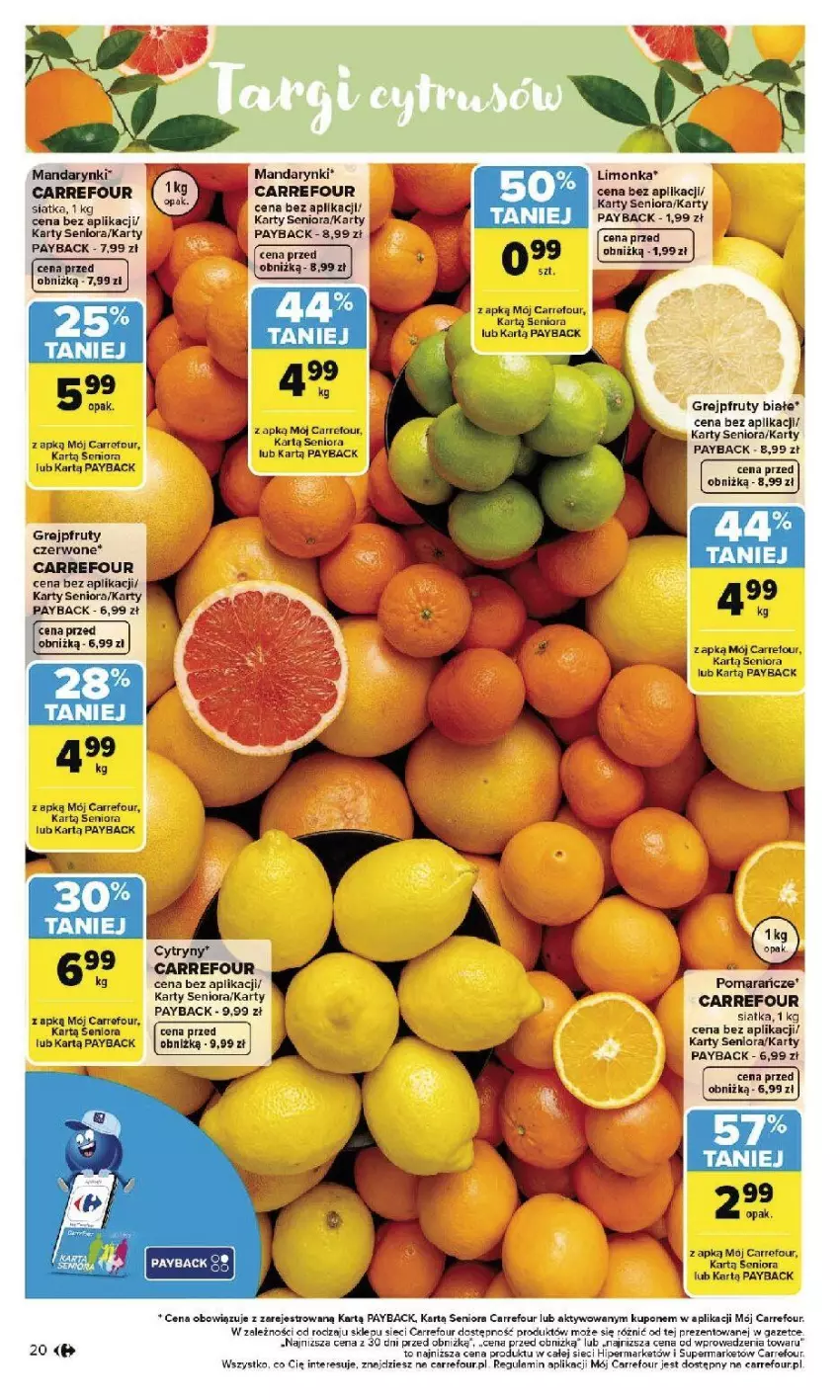 Gazetka promocyjna Carrefour - Gazetka Carrefour, Market od poniedziałku! - ważna 26.01 do 31.01.2026 - strona 22 - produkty: Cytryny, Fa, Grejpfrut, Limonka, Mandarynki, Siatka