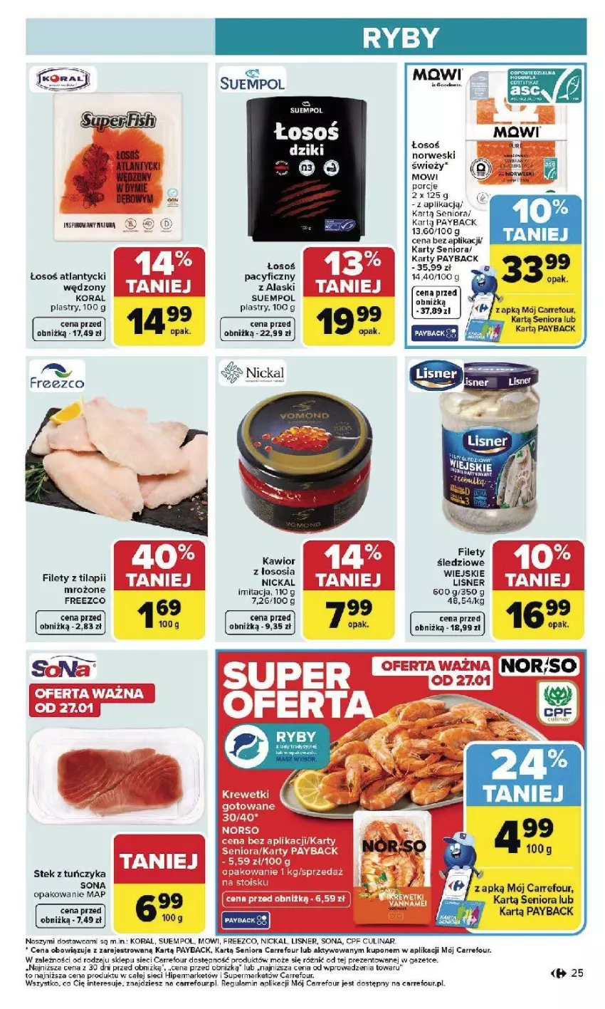 Gazetka promocyjna Carrefour - Gazetka Carrefour, Market od poniedziałku! - ważna 26.01 do 31.01.2026 - strona 27 - produkty: Fa, Kawior, Lisner, Por, Sos, Stek, Suempol, Tuńczyk