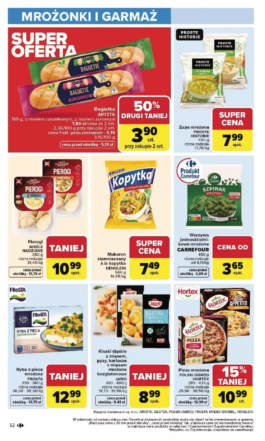 Gazetka promocyjna Carrefour - Gazetka Carrefour, Market od poniedziałku! - ważna 26.01 do 31.01.2026 - strona 34 - produkty: Fa, Frosta, Kopytka, Madej Wróbel, Ogród, Pierogi, Pizza, Ryba, Warzywa, Zupa