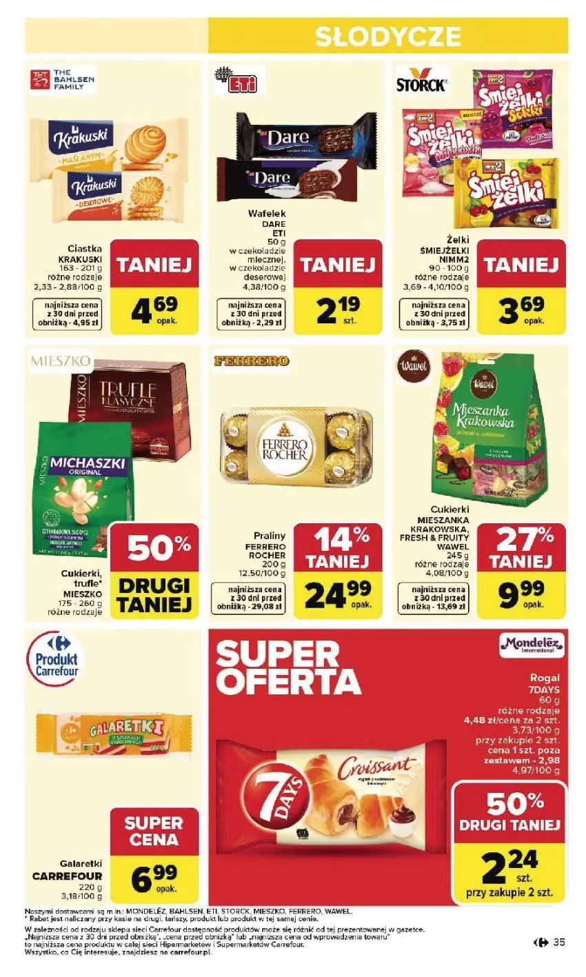 Gazetka promocyjna Carrefour - Gazetka Carrefour, Market od poniedziałku! - ważna 26.01 do 31.01.2026 - strona 37 - produkty: AEG, Ciastka, Cukier, Cukierki, Deser, Fa, Ferrero, Gala, Galaretki, Krakus, Krakuski, Nimm2, Praliny, Ser, Wafelek, Wawel