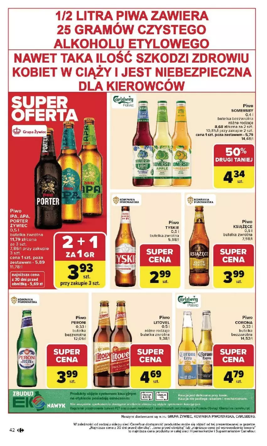 Gazetka promocyjna Carrefour - Gazetka Carrefour, Market od poniedziałku! - ważna 26.01 do 31.01.2026 - strona 44 - produkty: Carlsberg, Fa, Piwa, Piwo, Tyskie