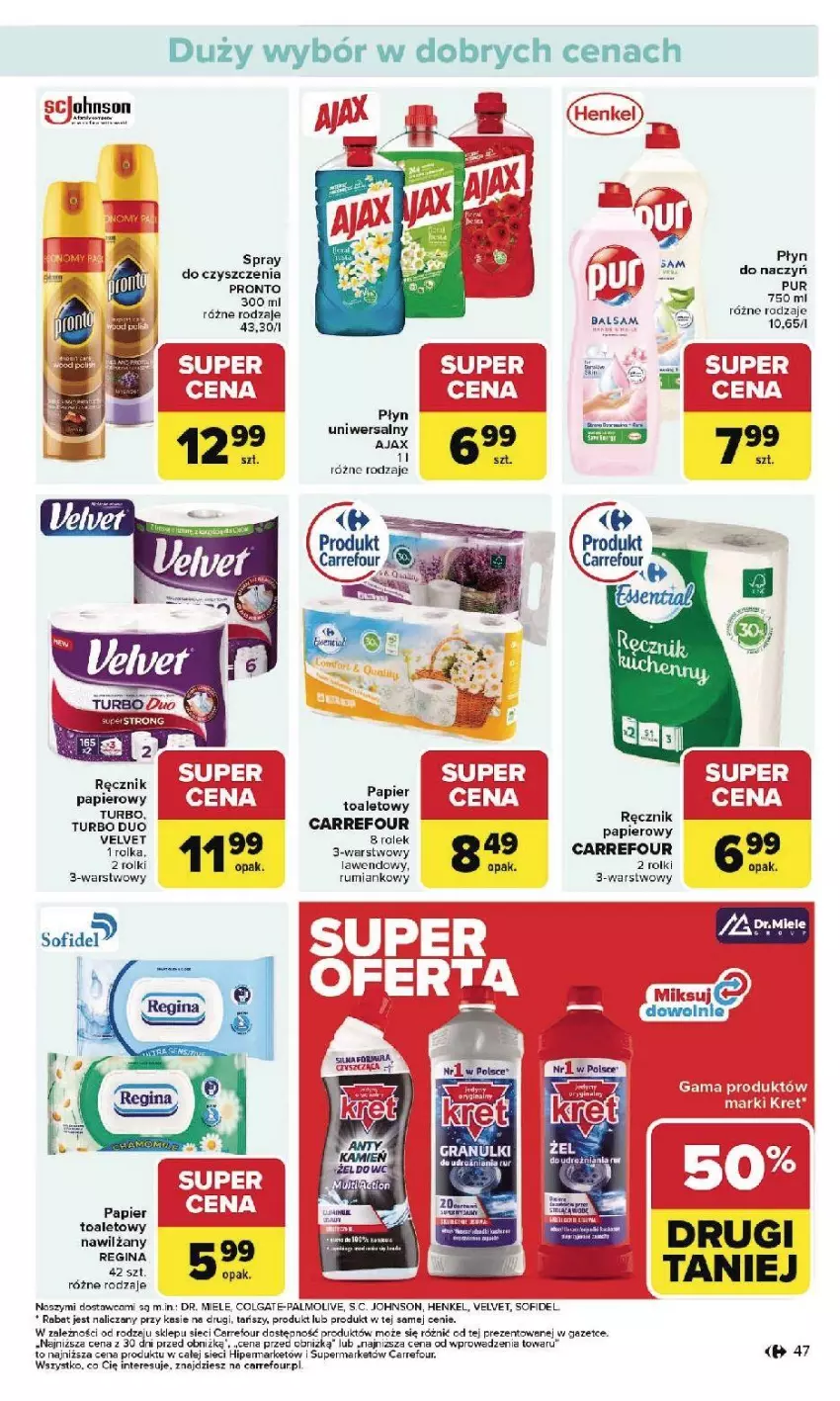 Gazetka promocyjna Carrefour - Gazetka Carrefour, Market od poniedziałku! - ważna 26.01 do 31.01.2026 - strona 49 - produkty: Colgate, Fa, Gin, Kret, LG, Mus, Papier, Pronto, Rolki, Rum, Sok, Velvet