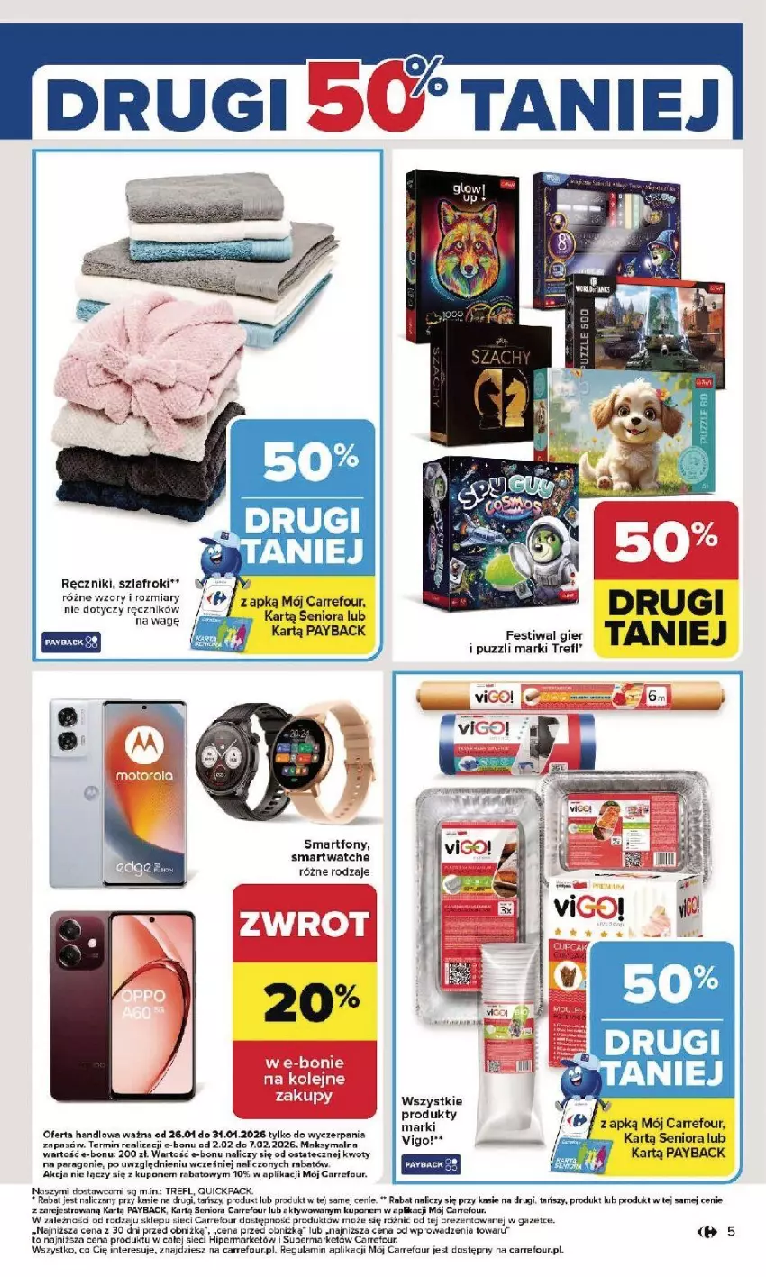 Gazetka promocyjna Carrefour - Gazetka Carrefour, Market od poniedziałku! - ważna 26.01 do 31.01.2026 - strona 7 - produkty: Fa, Ręcznik, Smartwatch, Szlafrok