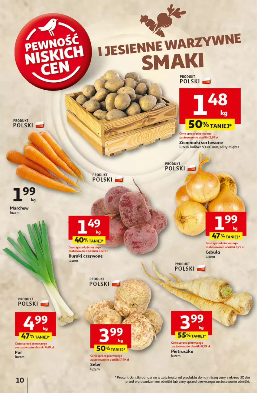 Gazetka promocyjna Auchan - Pewność Niskich Cen Hipermarket - ważna 03.10 do 09.10.2024 - strona 12 - produkty: Buraki, Cebula, Pietruszka, Por, Ziemniaki