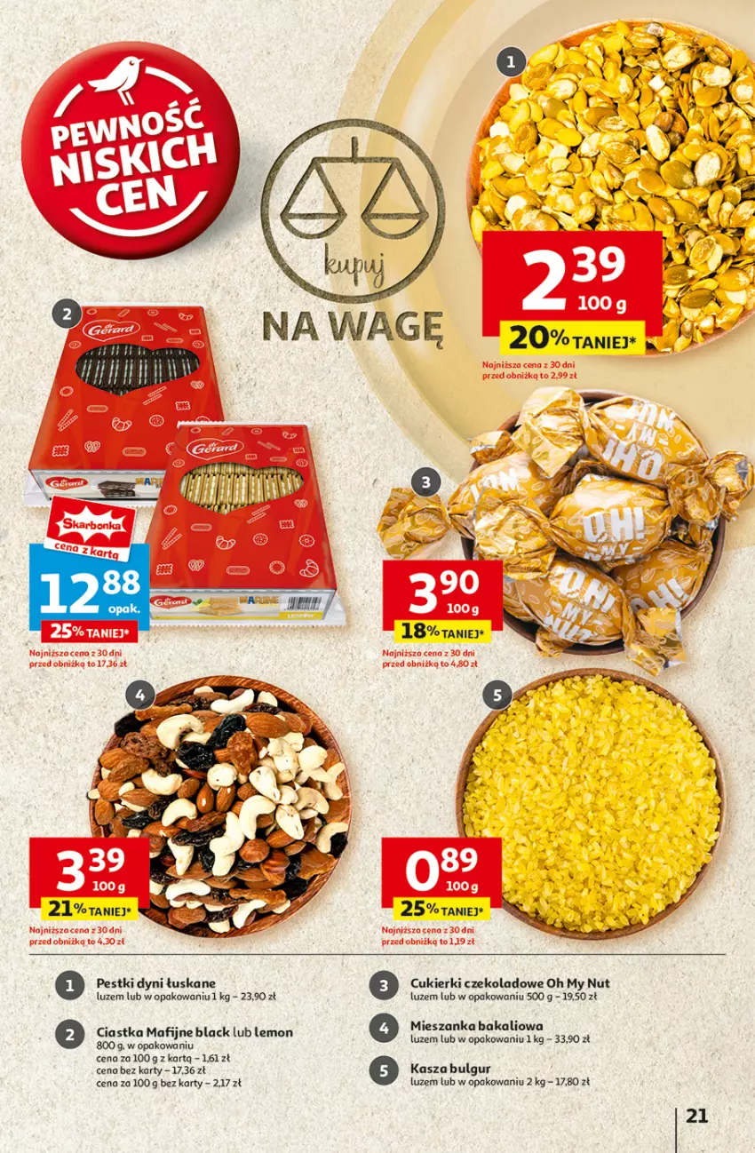 Gazetka promocyjna Auchan - Pewność Niskich Cen Hipermarket - ważna 03.10 do 09.10.2024 - strona 23 - produkty: Bulgur, Ciastka, Cukier, Cukierki, Cukierki czekoladowe, Kasza, Lack, LG, Mieszanka bakaliowa, Pestki dyni