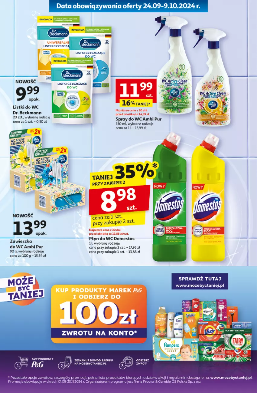 Gazetka promocyjna Auchan - Pewność Niskich Cen Hipermarket - ważna 03.10 do 09.10.2024 - strona 35 - produkty: Ambi Pur, Domestos, Fa, Gra, LG, Płyn do wc, Pur