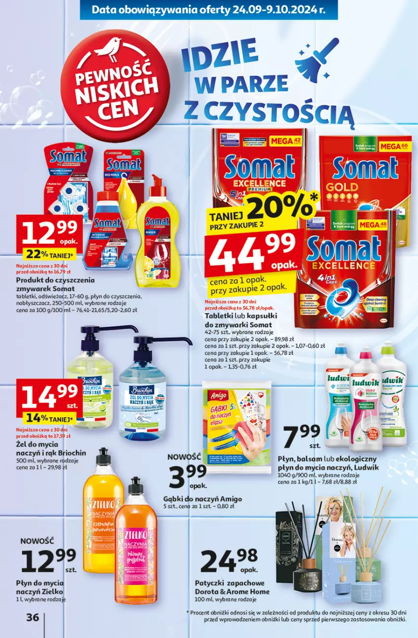 Gazetka promocyjna Auchan - Pewność Niskich Cen Hipermarket - ważna 03.10 do 09.10.2024 - strona 38 - produkty: Do mycia naczyń, Ludwik, Płyn do mycia, Płyn do mycia naczyń, Somat, Tablet, Zmywarki