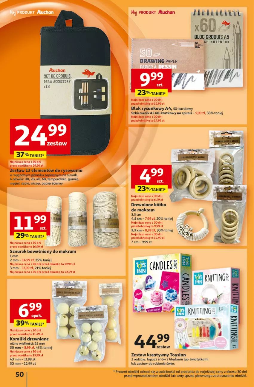 Gazetka promocyjna Auchan - Pewność Niskich Cen Hipermarket - ważna 03.10 do 09.10.2024 - strona 58 - produkty: Notebook, Papier, Papier ścierny, Piórnik, Szkicownik, Sznurek, Zupa