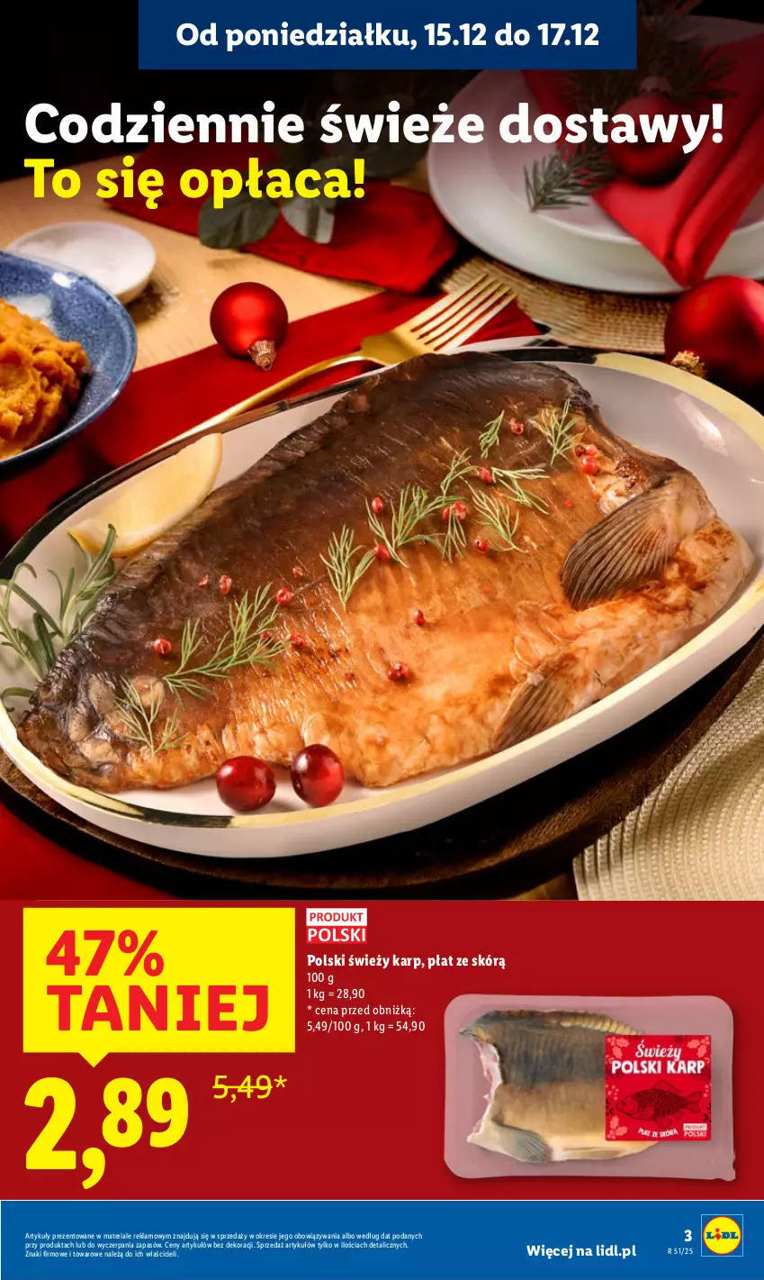 Gazetka promocyjna Lidl - GAZETKA - ważna 15.12 do 17.12.2025 - strona 3 - produkty: Karp