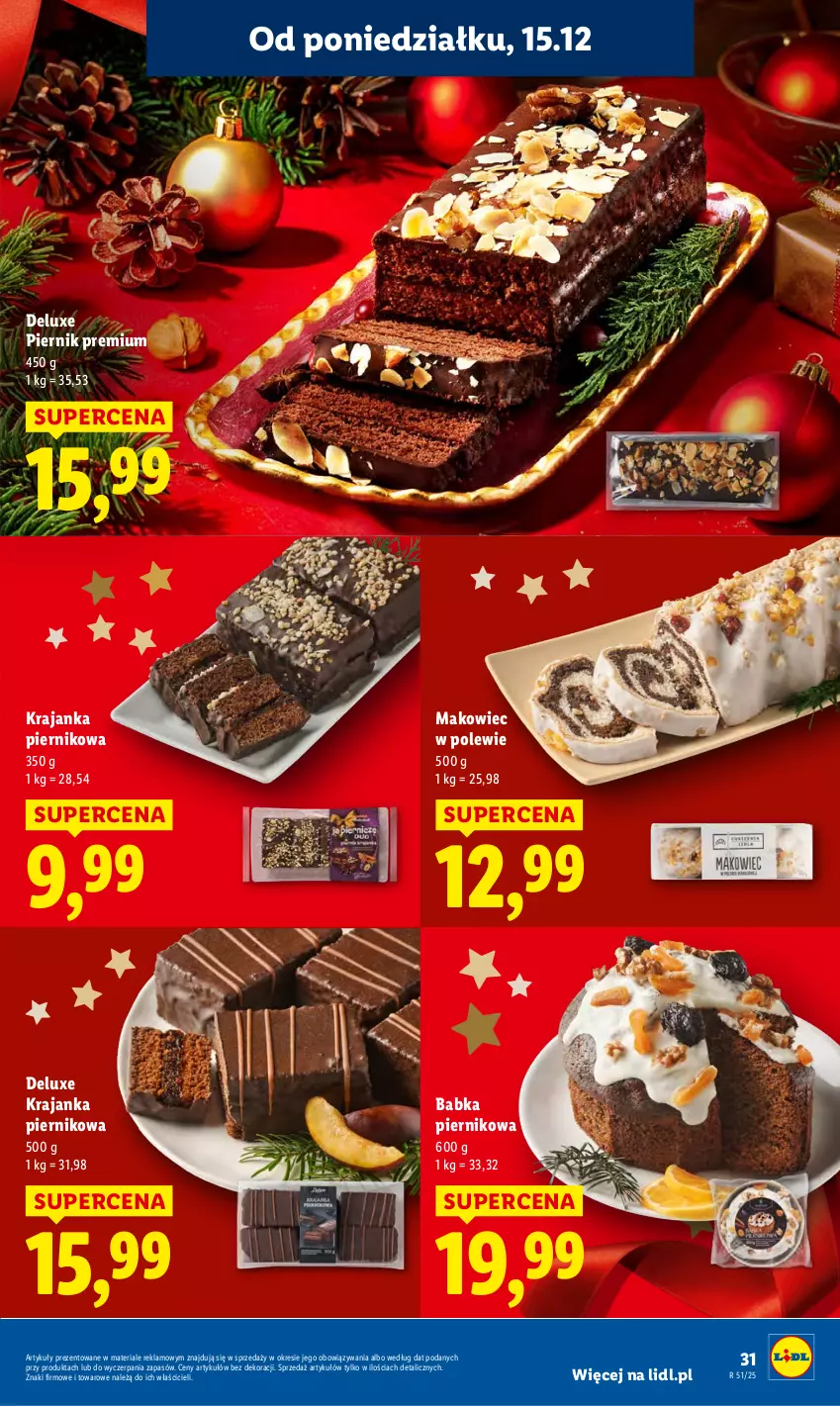Gazetka promocyjna Lidl - GAZETKA - ważna 15.12 do 17.12.2025 - strona 33 - produkty: Babka, Makowiec, Piernik
